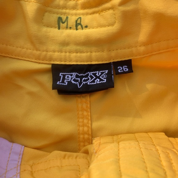 FOX VINTAGE Bright Yellow Red & Black Swim Trunks - Size 26 - Picture 6 of 7